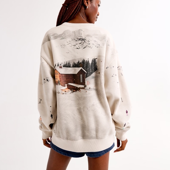 Abercrombie and fitch ski destination vintage Sunday crew neck Aspen Sweater - Picture 8 of 8